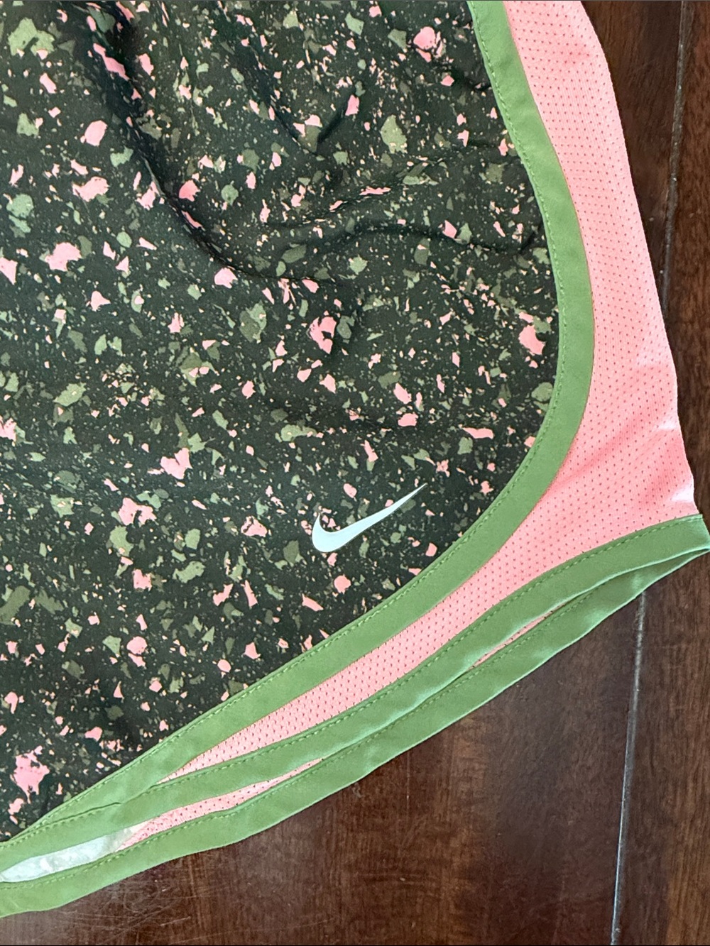 Nike Black Pink Green Athletic Running Shorts - Picture 2 of 5